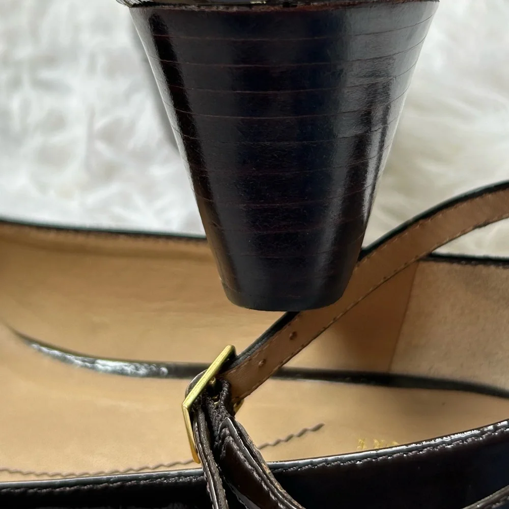 kate spade Black Patent Leather Ankle-Strap Platform Mary Janes